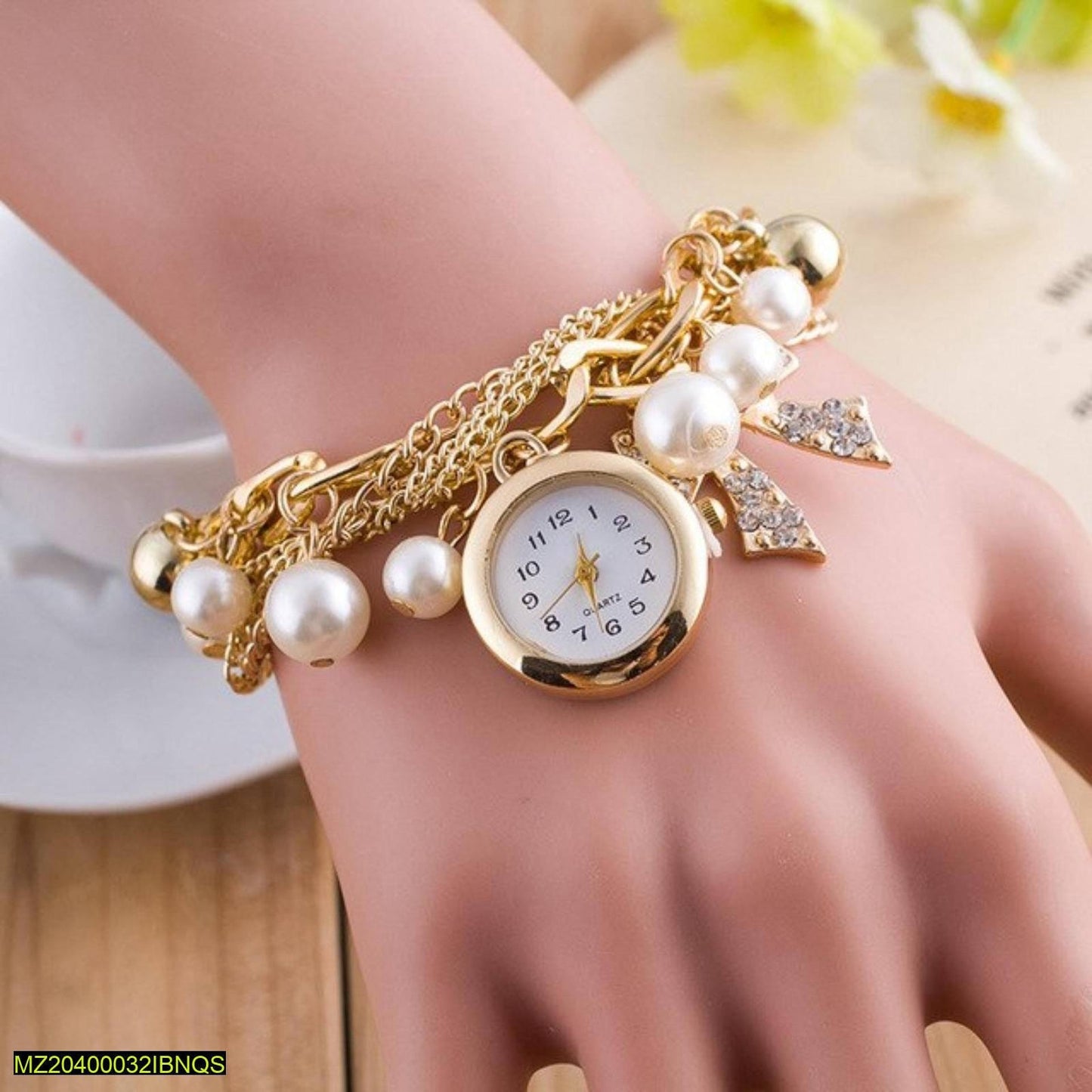 Pearl Bracelet Watch For Girl